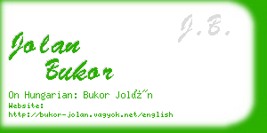 jolan bukor business card